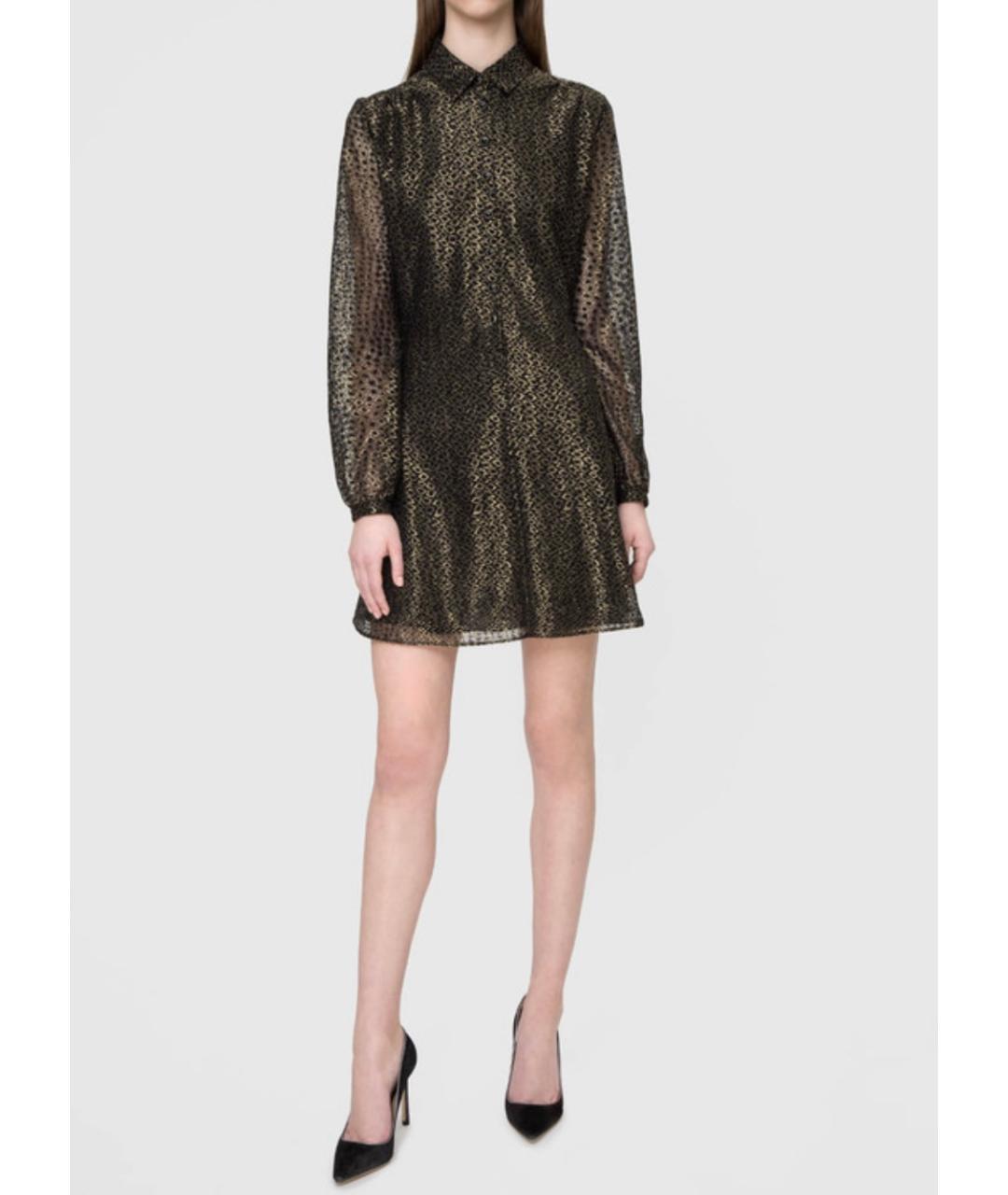 SAINT LAURENT Золотое полиамидовое коктейльное платье, фото 2