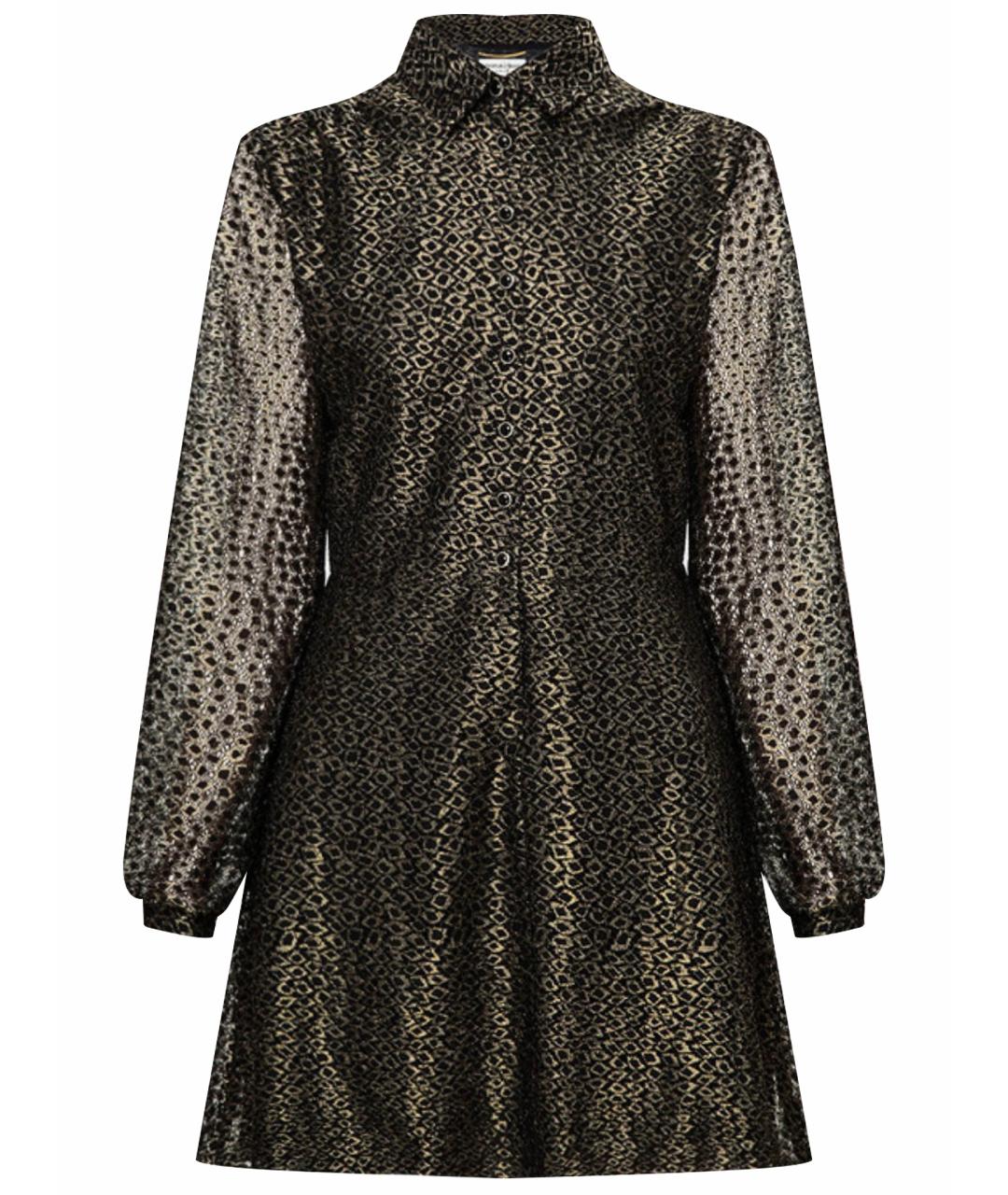 SAINT LAURENT Золотое полиамидовое коктейльное платье, фото 8