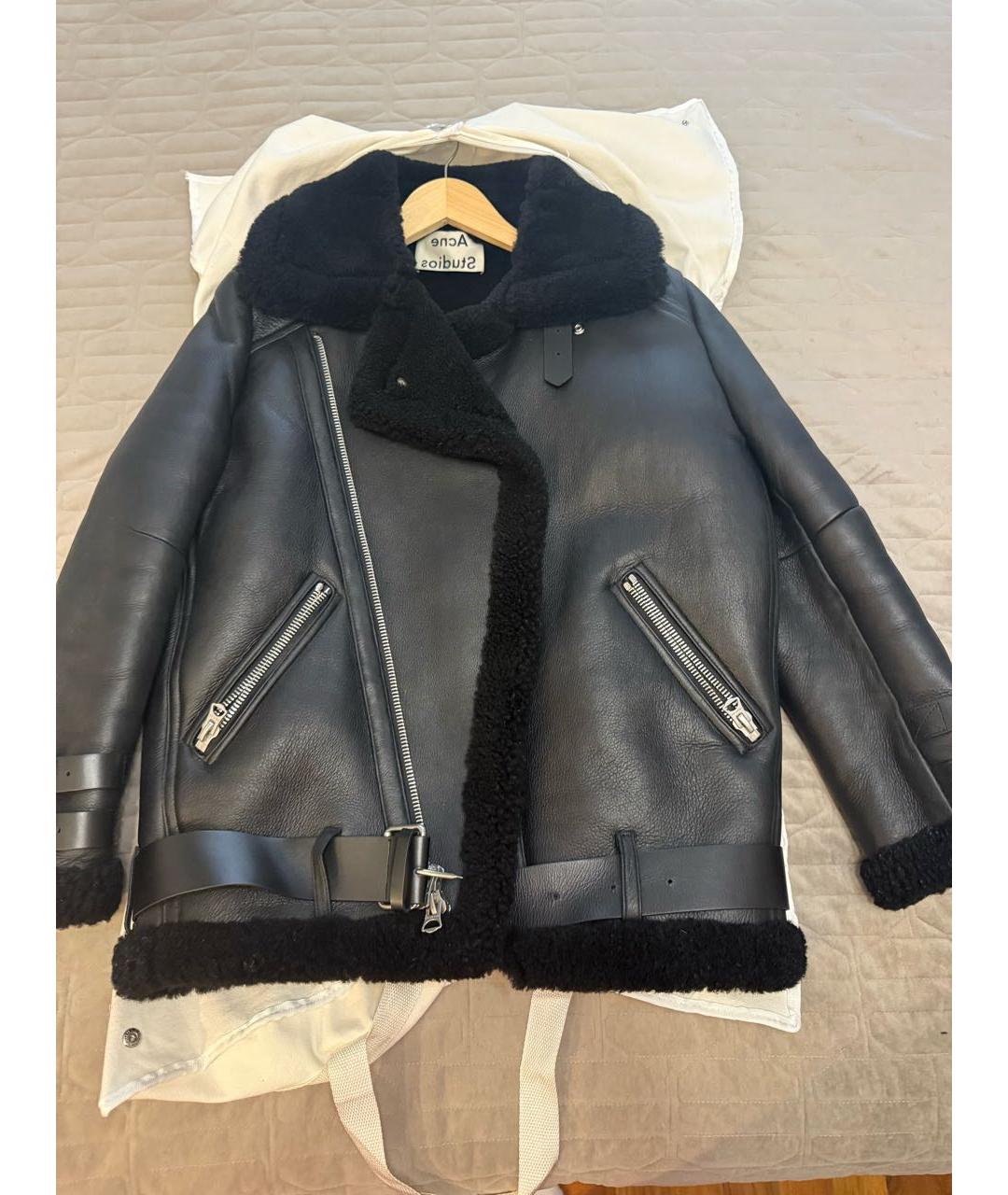 ACNE STUDIOS Черная кожаная дубленка, фото 8