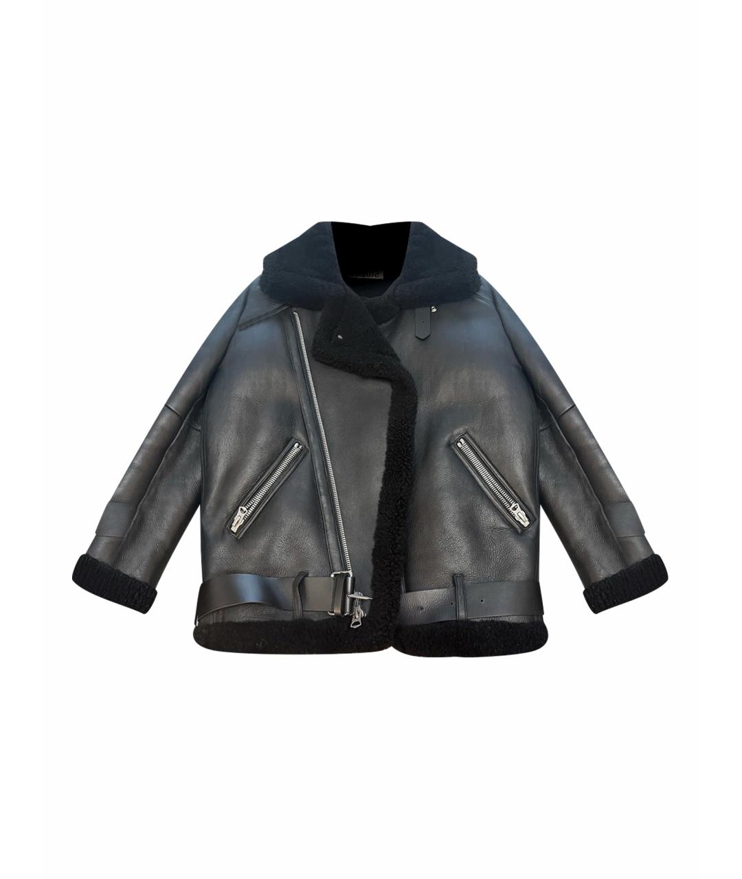 ACNE STUDIOS Черная кожаная дубленка, фото 1