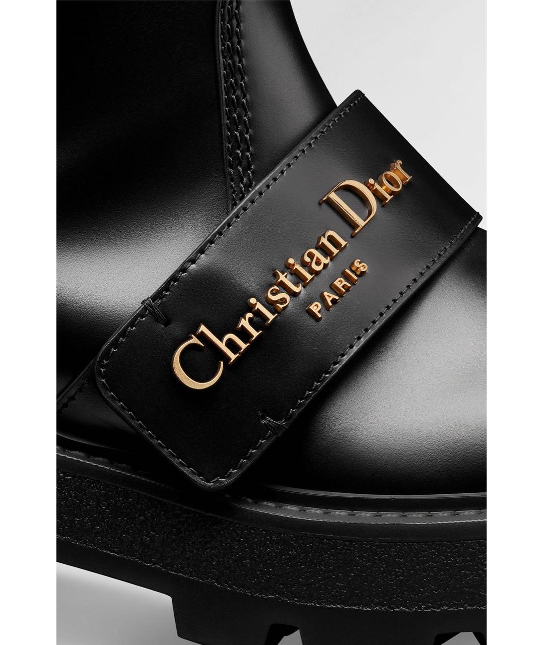 CHRISTIAN DIOR Черные кожаные ботинки, фото 5