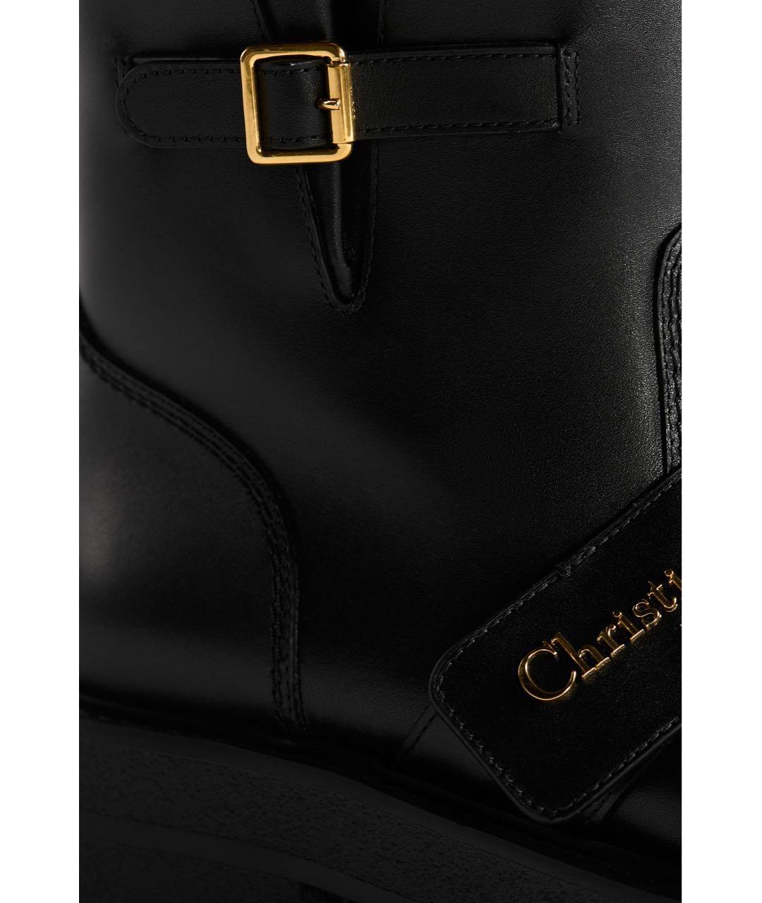 CHRISTIAN DIOR Черные кожаные ботинки, фото 8