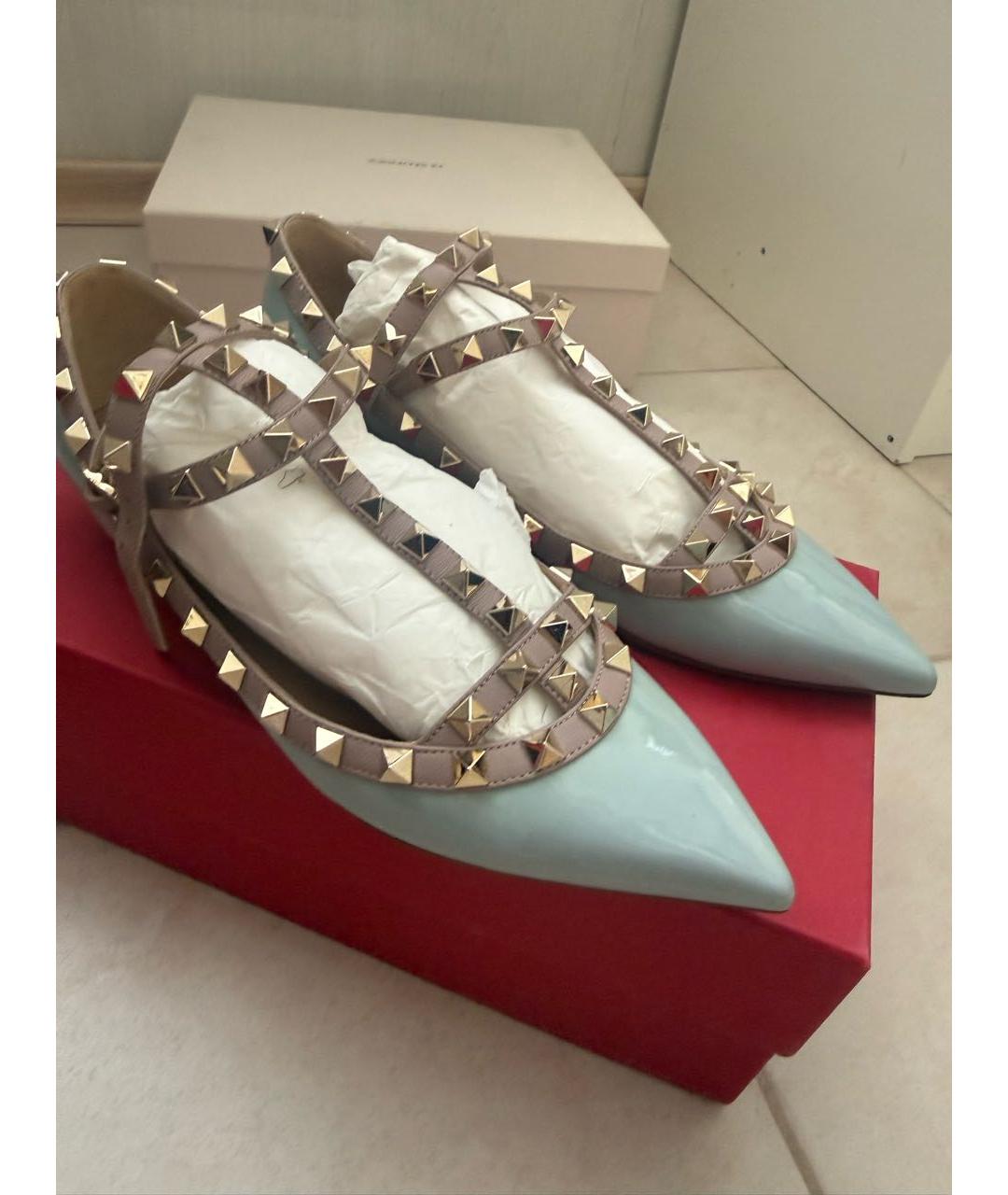 VALENTINO Голубые кожаные балетки, фото 2
