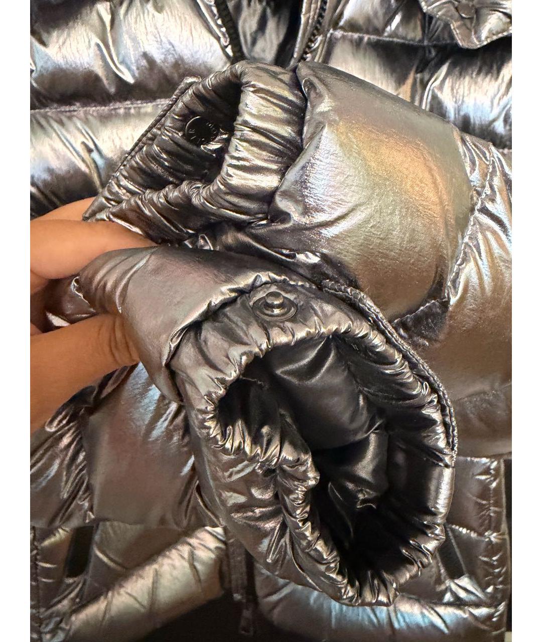 MONCLER Серебряный полиэстеровый пуховик, фото 8