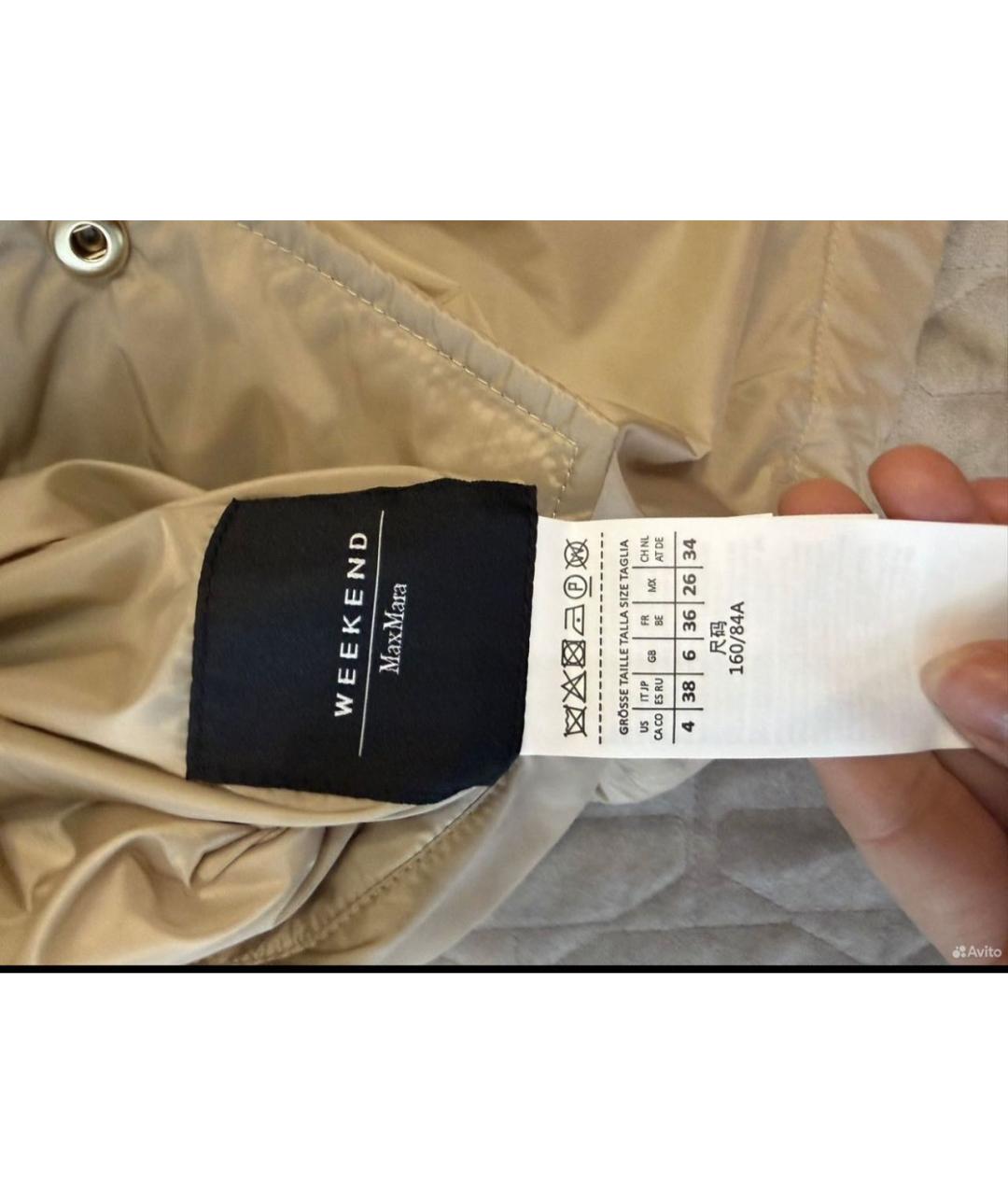 WEEKEND MAX MARA Зеленая полиэстеровая куртка, фото 4
