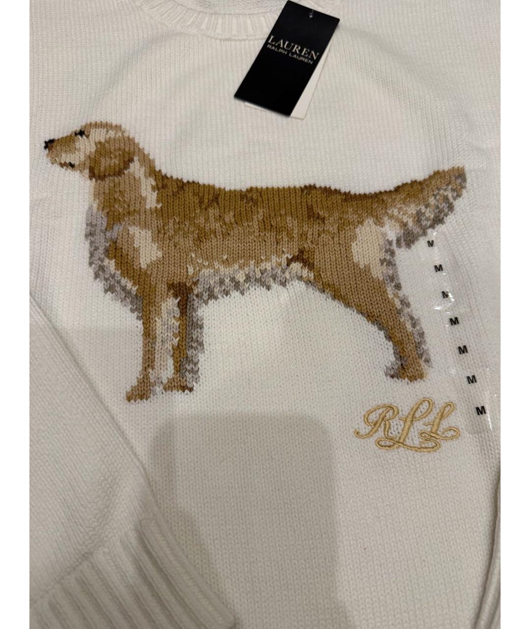 RALPH LAUREN Белый хлопковый джемпер / свитер, фото 3