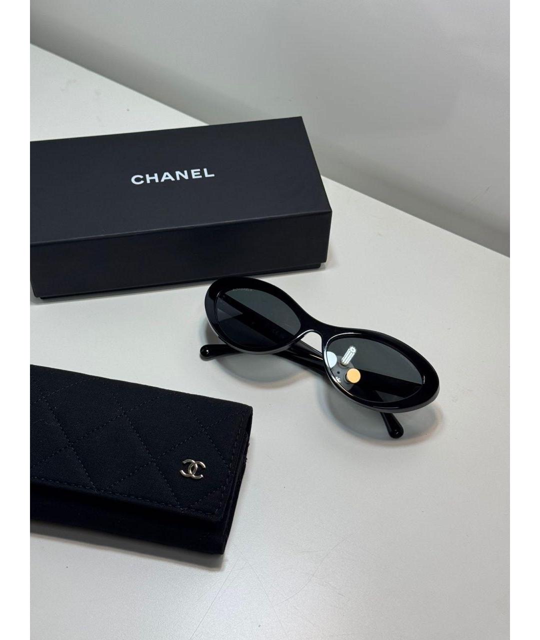 CHANEL Черные пластиковые солнцезащитные очки, фото 5
