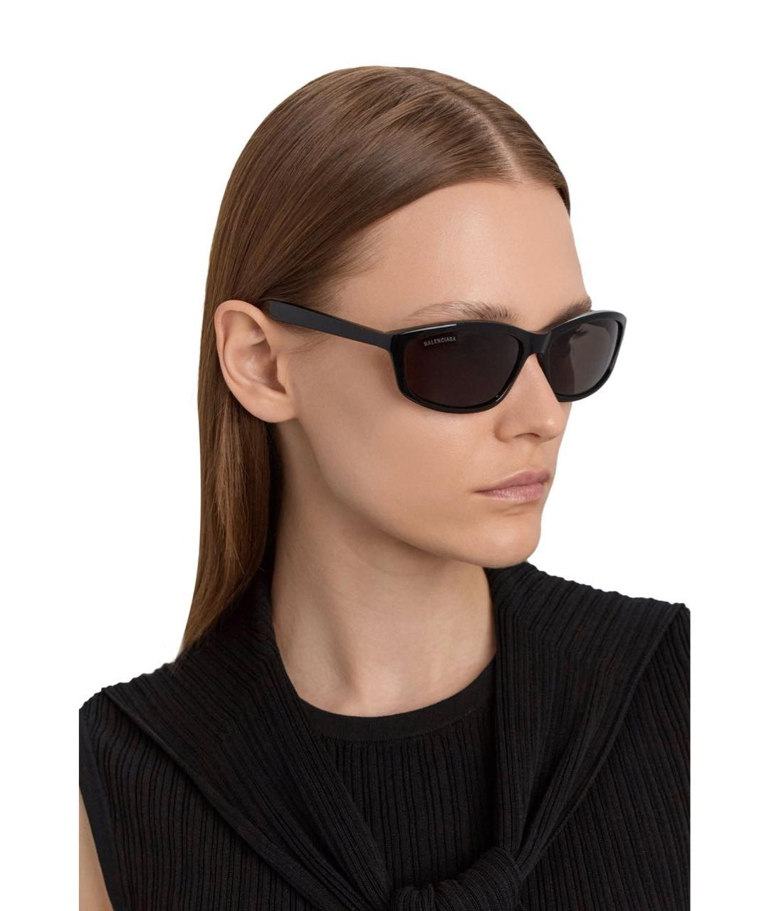 BALENCIAGA Черные пластиковые солнцезащитные очки, фото 5