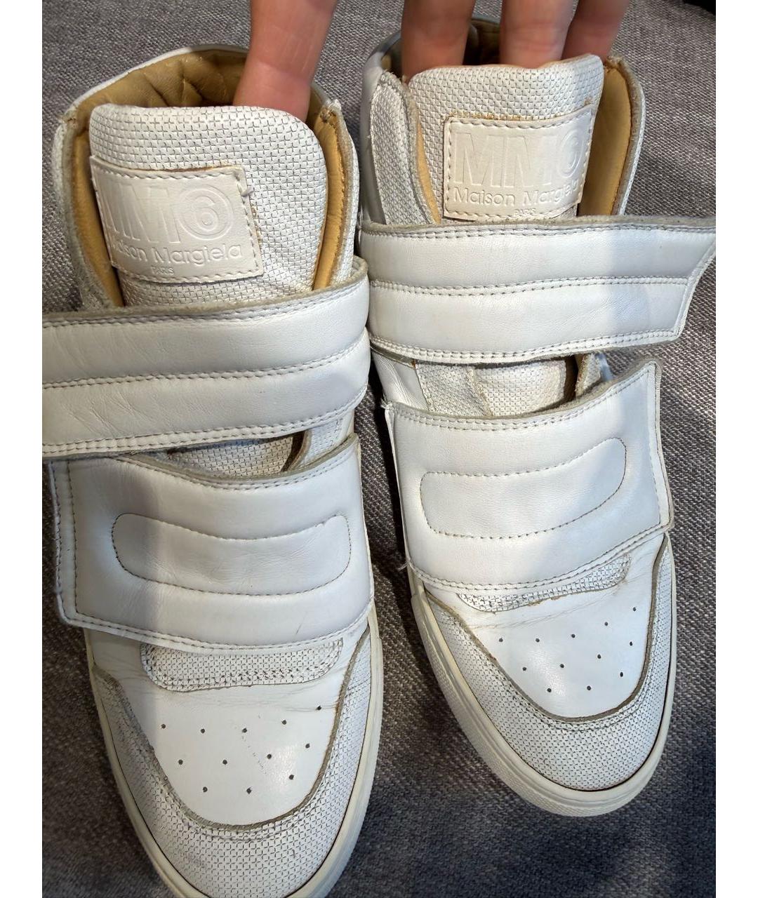 MM6 MAISON MARGIELA Белые кожаные кеды, фото 3