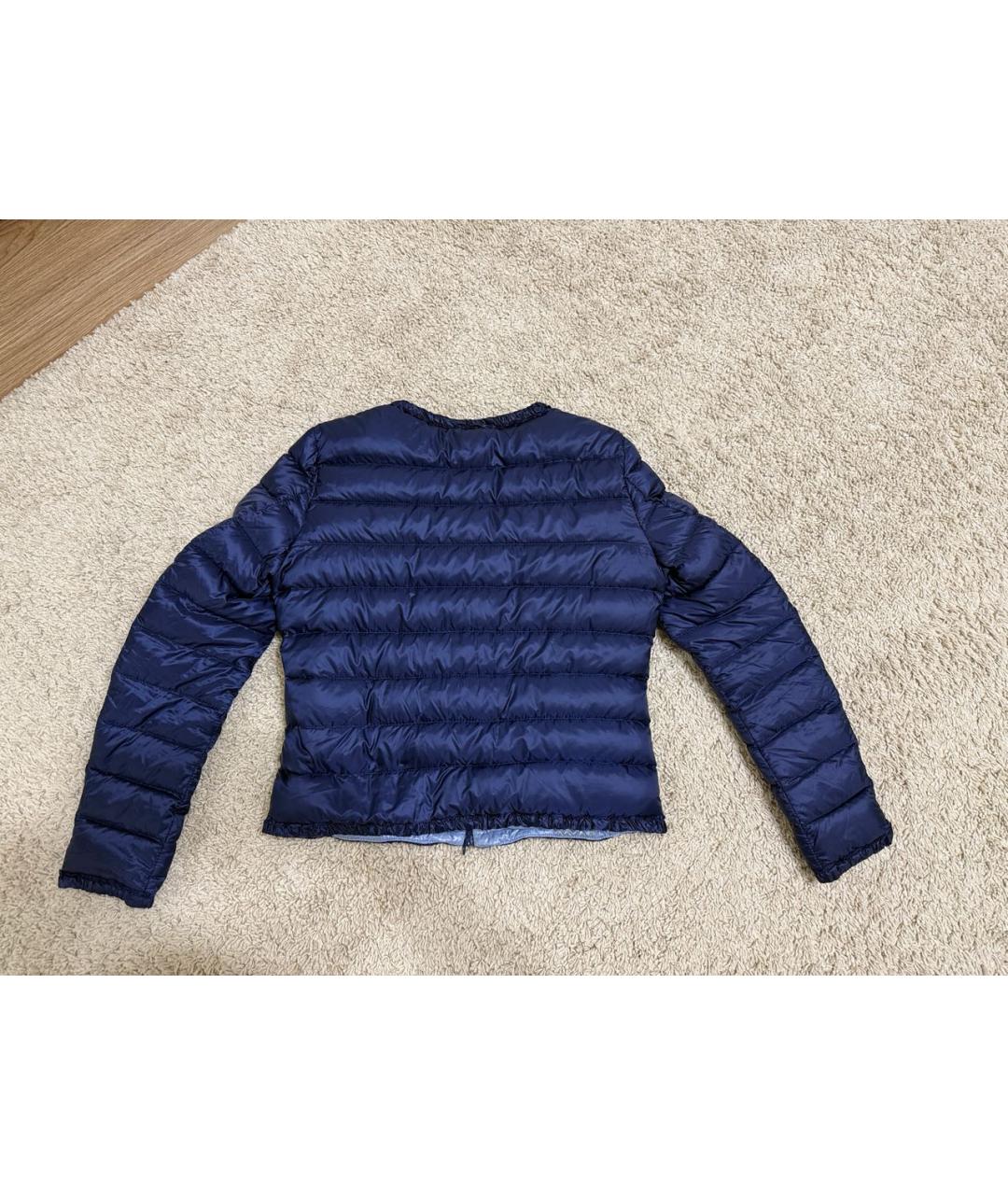 MONCLER Темно-синяя полиэстеровая куртка, фото 5