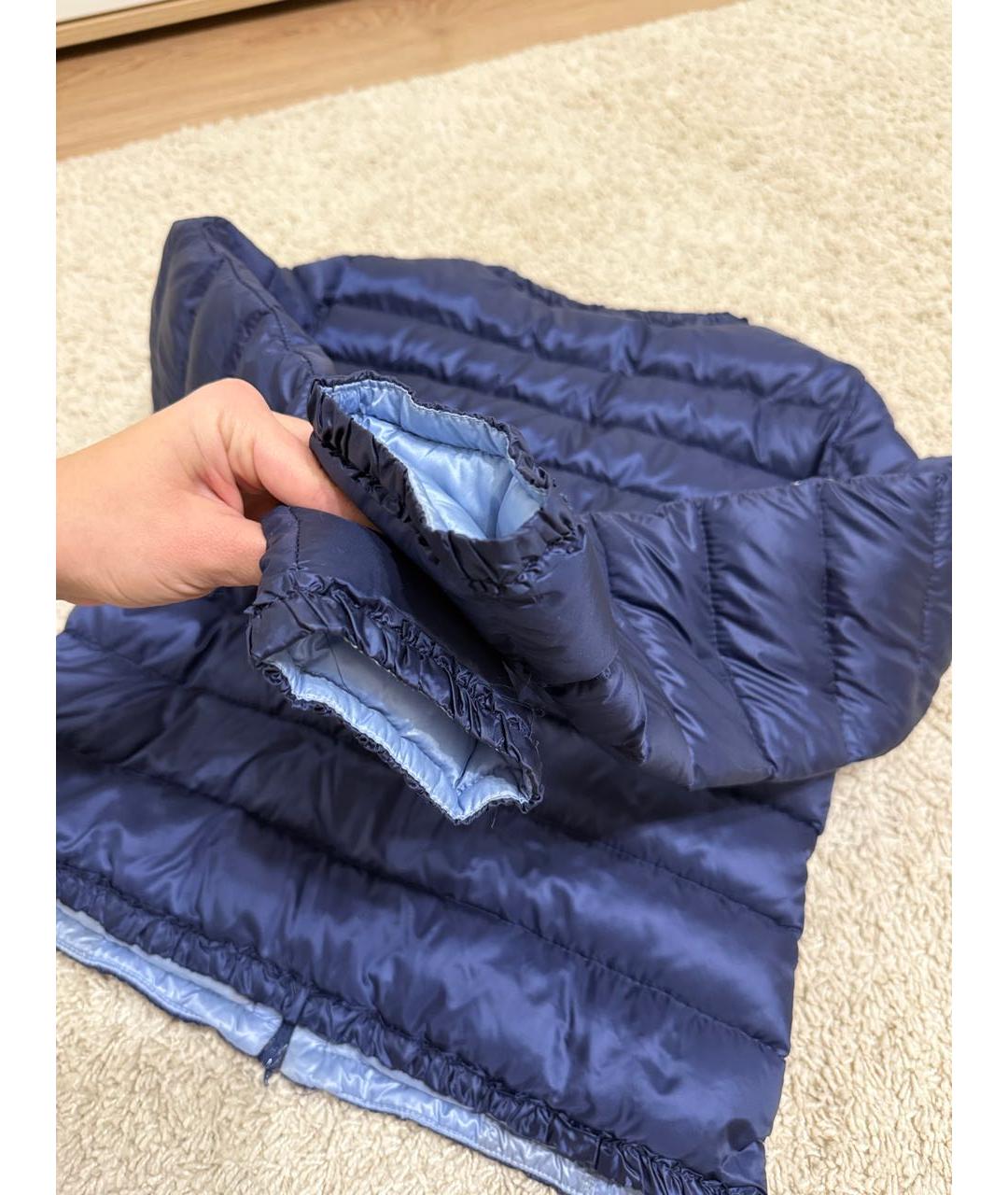 MONCLER Темно-синяя полиэстеровая куртка, фото 6