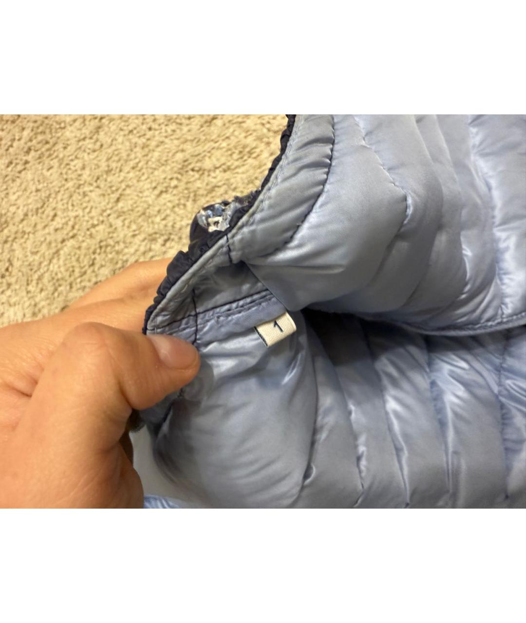 MONCLER Темно-синяя полиэстеровая куртка, фото 3