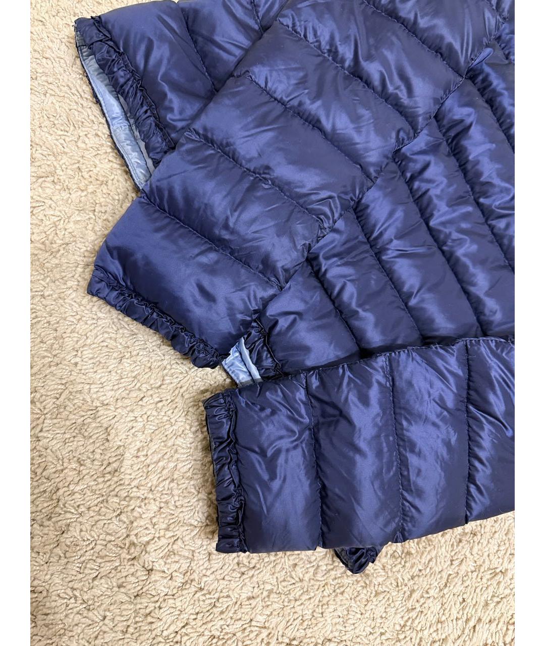 MONCLER Темно-синяя полиэстеровая куртка, фото 7