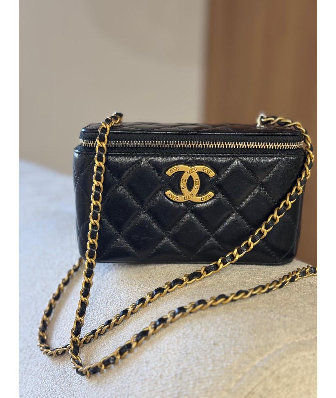 CHANEL Черная кожаная сумка через плечо, фото 2