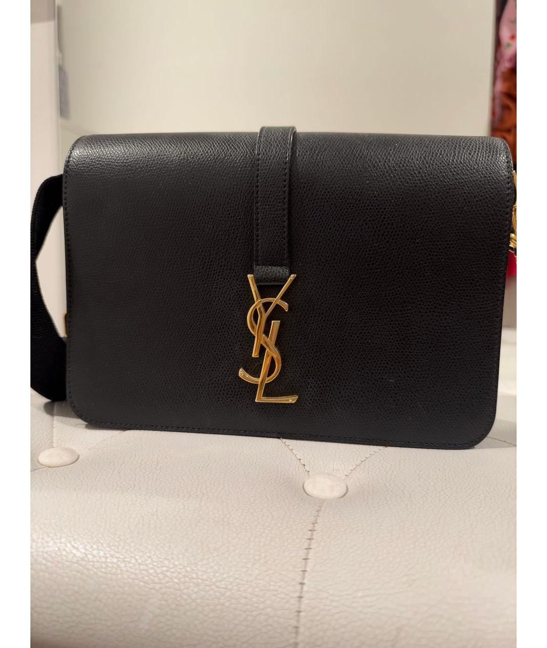 SAINT LAURENT Черная кожаная сумка через плечо, фото 5