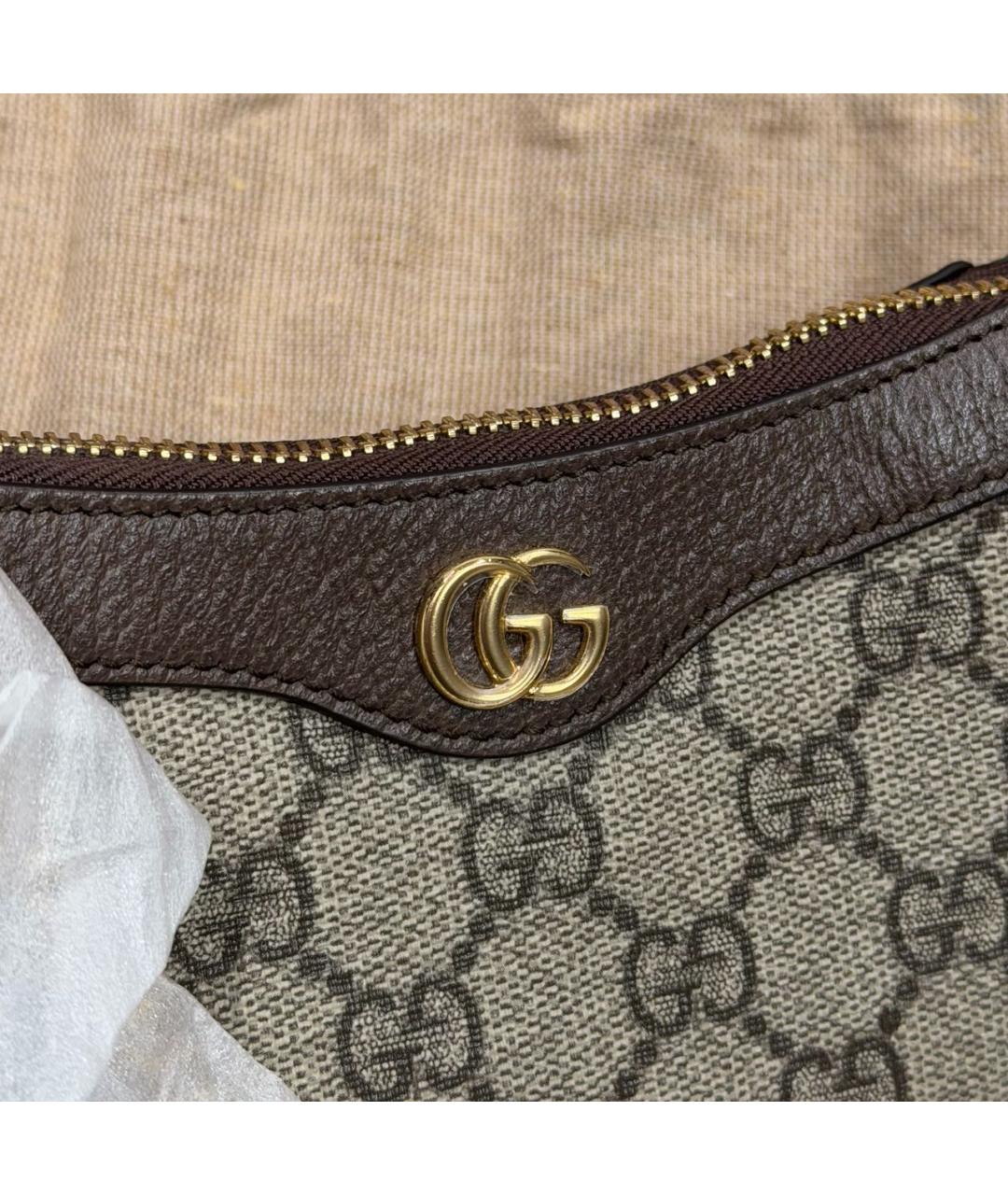 GUCCI Бежевая сумка на плечо из канвы, фото 5