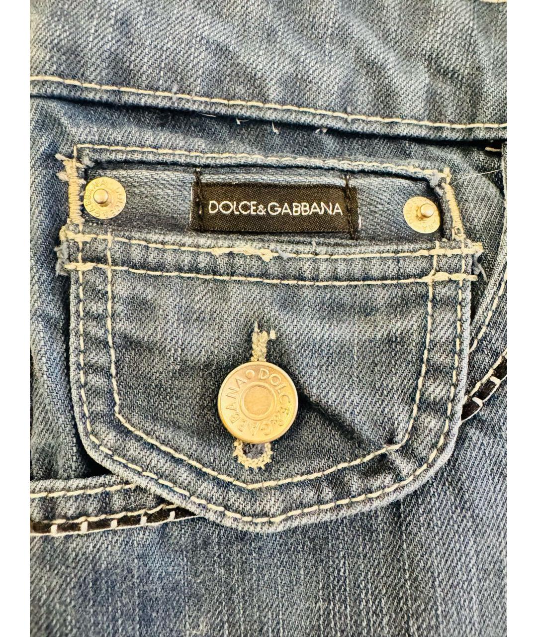 DOLCE&GABBANA Синяя деним юбка миди, фото 4