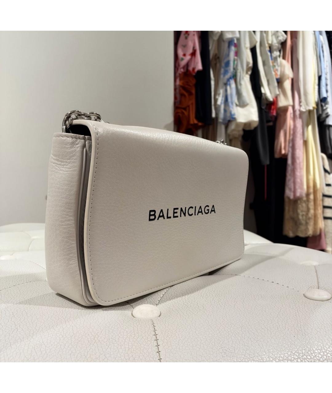 BALENCIAGA Белая кожаная сумка через плечо, фото 2