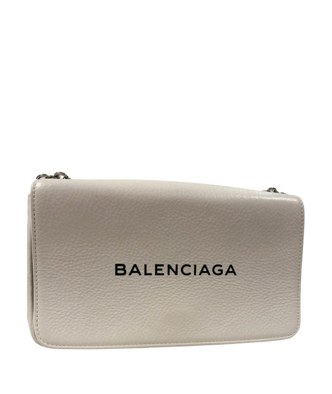 BALENCIAGA Белая кожаная сумка через плечо, фото 6