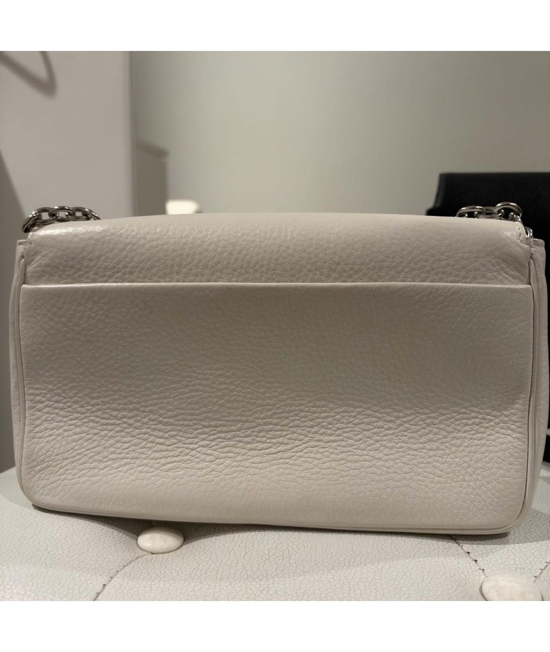 BALENCIAGA Белая кожаная сумка через плечо, фото 3
