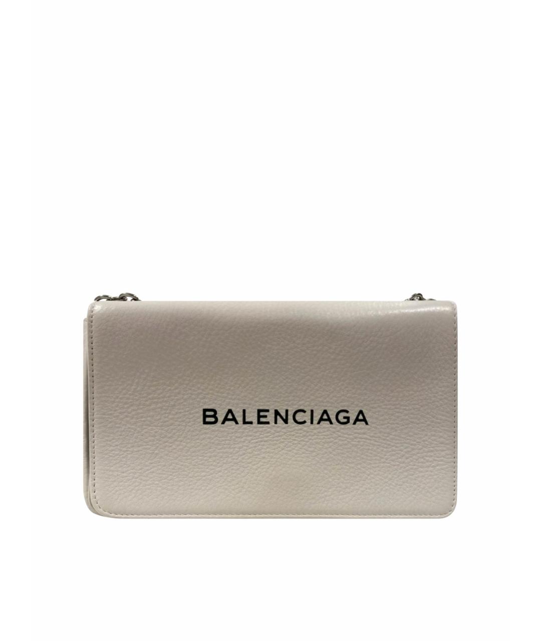 BALENCIAGA Белая кожаная сумка через плечо, фото 1