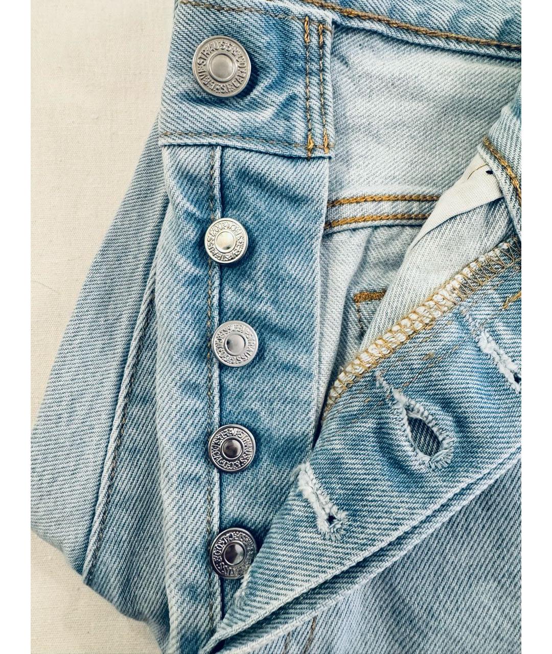 LEVI'S Голубые хлопковые прямые джинсы, фото 4