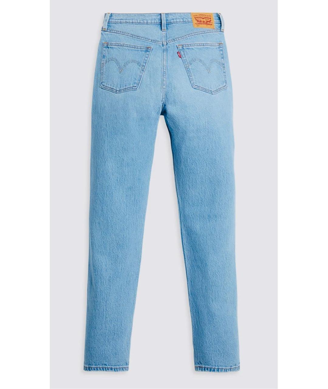 LEVI'S Голубые хлопковые прямые джинсы, фото 2