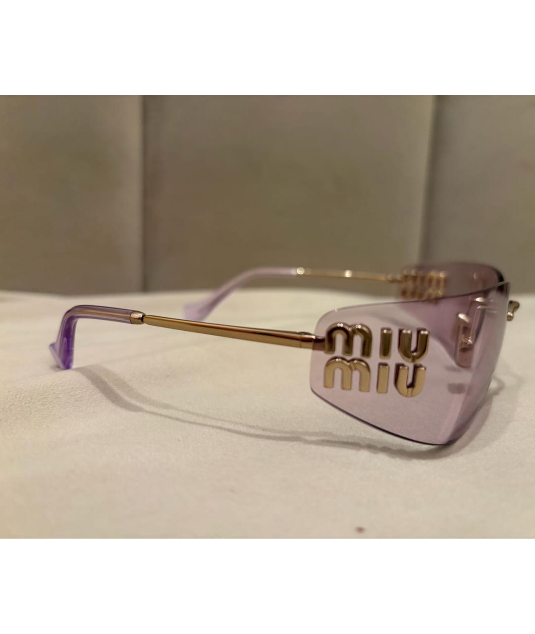 MIU MIU Розовые пластиковые солнцезащитные очки, фото 3