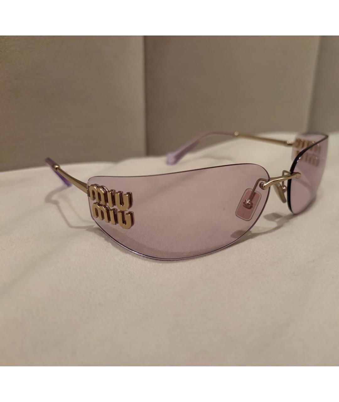 MIU MIU Розовые пластиковые солнцезащитные очки, фото 2