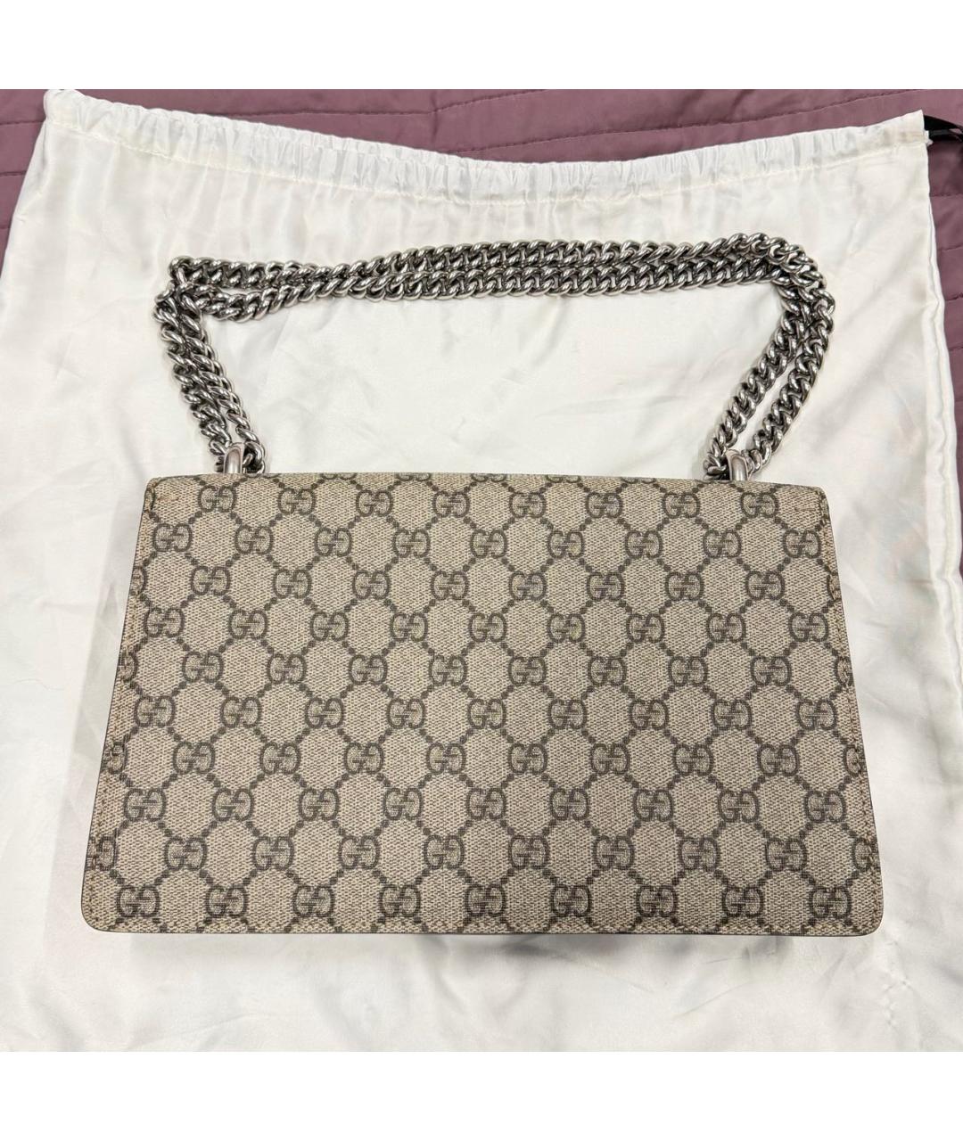 GUCCI Бежевая кожаная сумка через плечо, фото 3