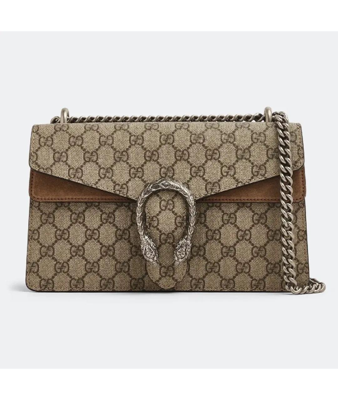 GUCCI Бежевая кожаная сумка через плечо, фото 7