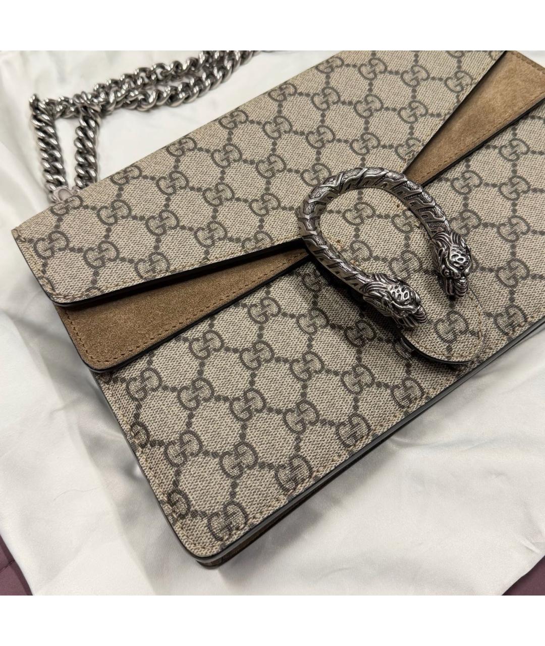 GUCCI Бежевая кожаная сумка через плечо, фото 4