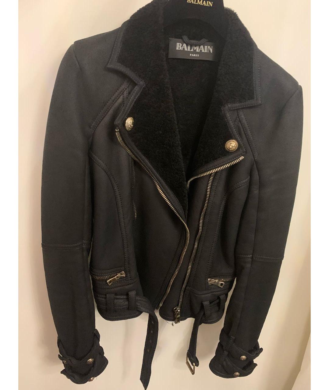 BALMAIN Черная кожаная дубленка, фото 3