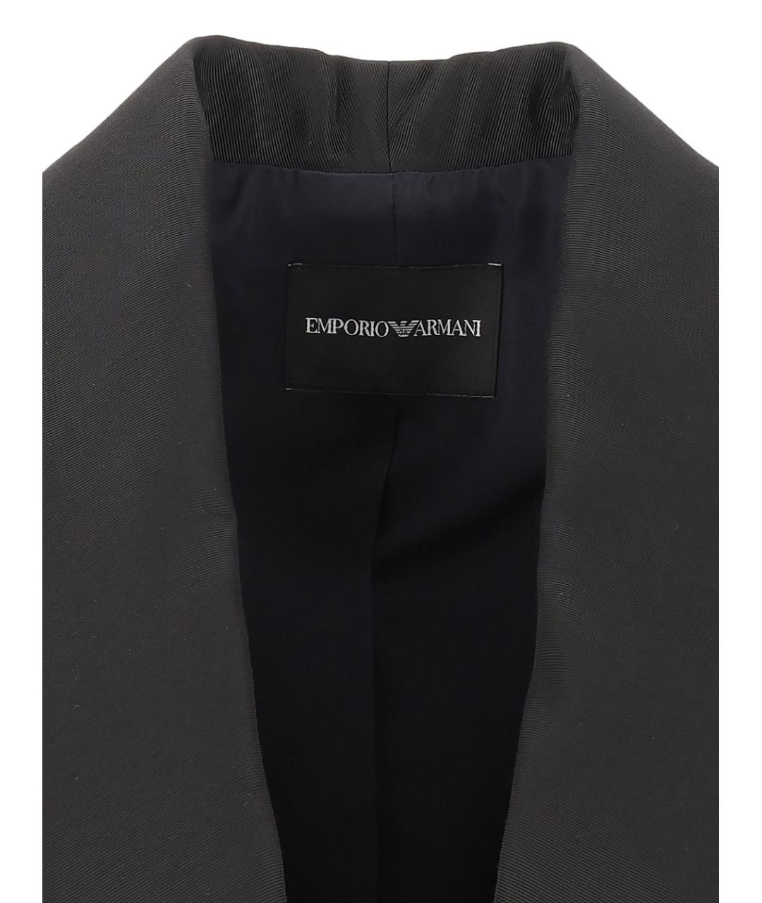 EMPORIO ARMANI Темно-синий полиэстеровый жакет/пиджак, фото 4