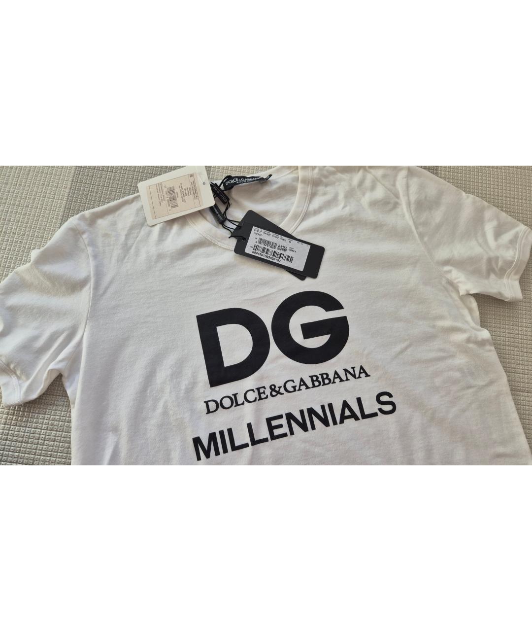 DOLCE&GABBANA Белая хлопковая футболка, фото 2