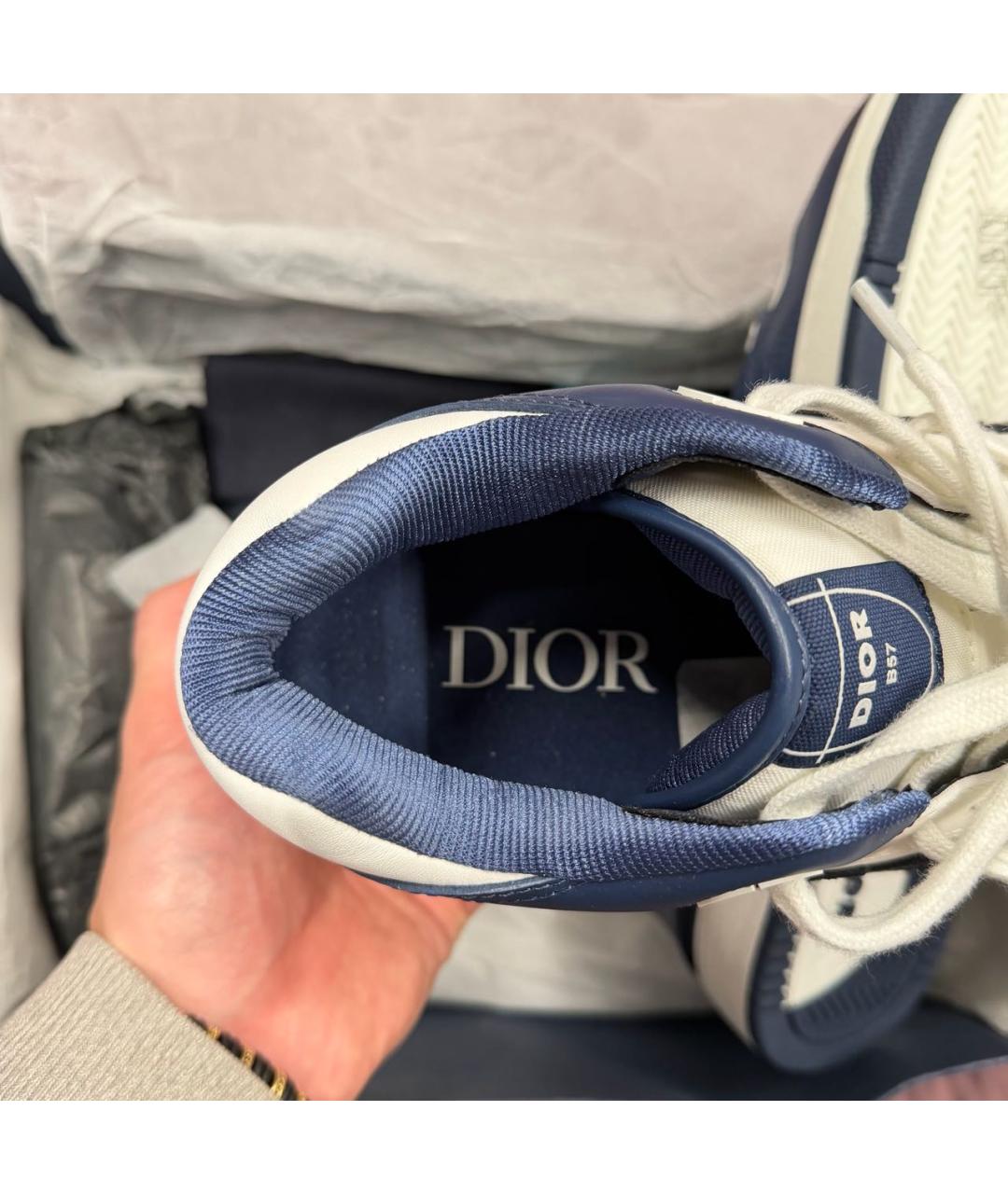 CHRISTIAN DIOR Синие кожаные низкие кроссовки / кеды, фото 7