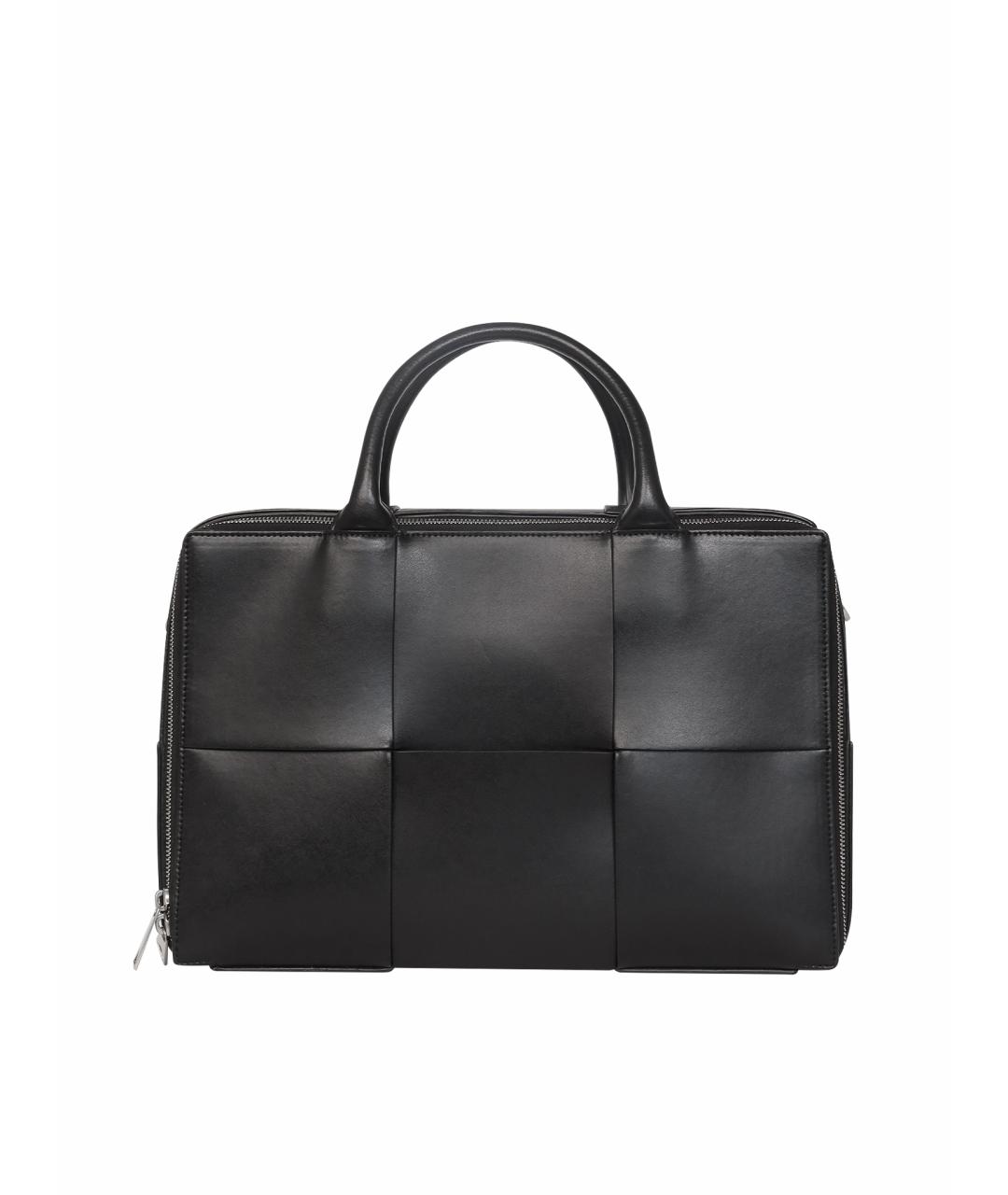 BOTTEGA VENETA Черный кожаный портфель, фото 1