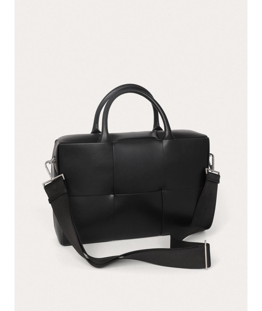 BOTTEGA VENETA Черный кожаный портфель, фото 3