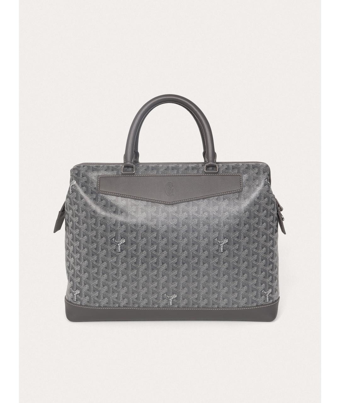 GOYARD Серый кожаный портфель, фото 9