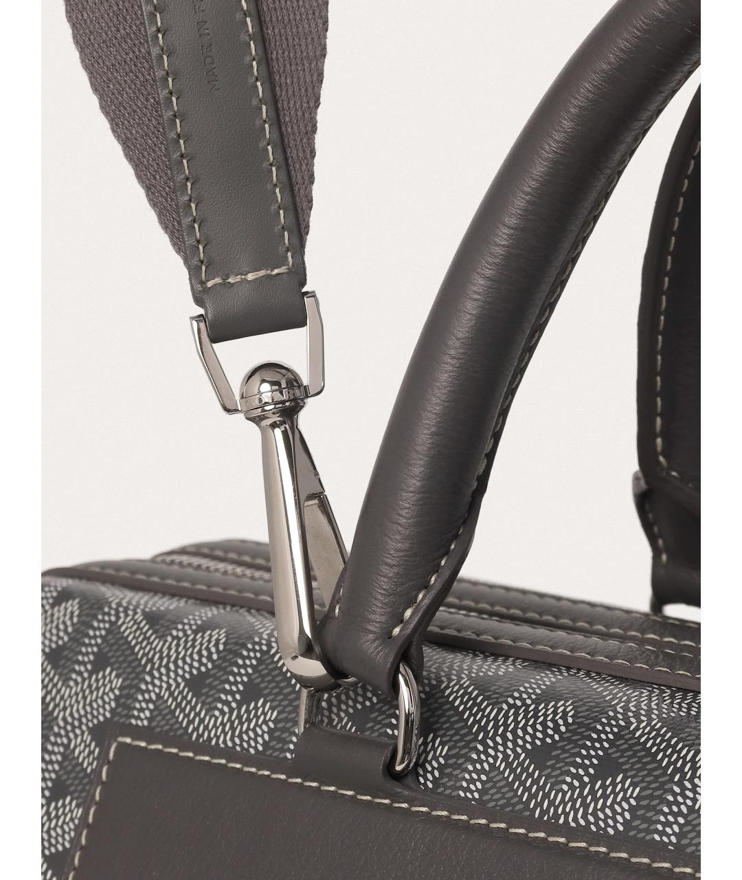 GOYARD Серый кожаный портфель, фото 6