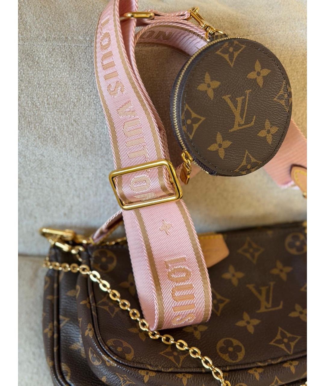 LOUIS VUITTON Коричневая кожаная сумка через плечо, фото 2
