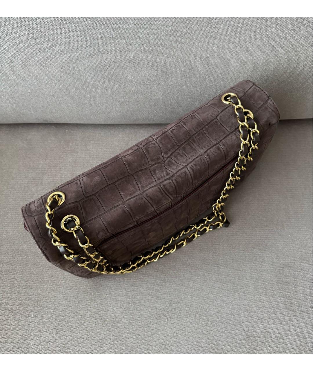 CHANEL Коричневая кожаная сумка через плечо, фото 5