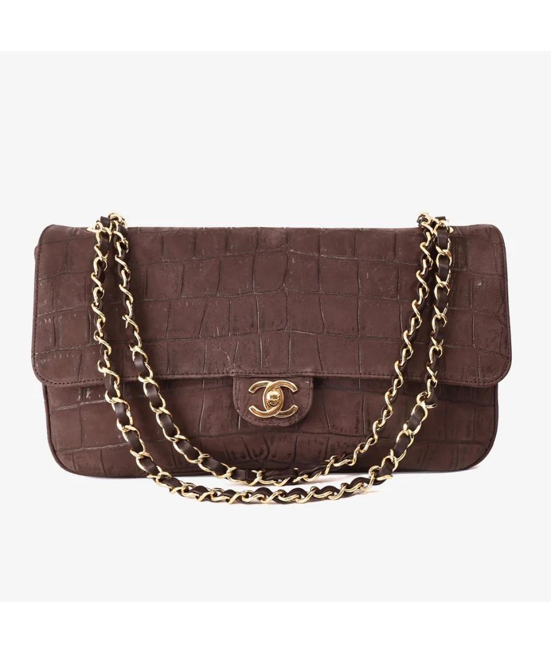 CHANEL Коричневая кожаная сумка через плечо, фото 8