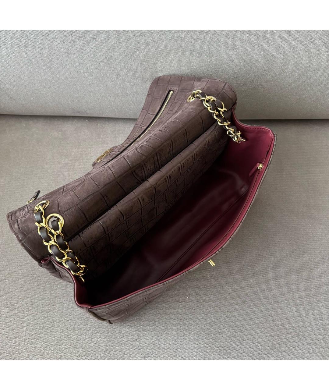CHANEL Коричневая кожаная сумка через плечо, фото 7