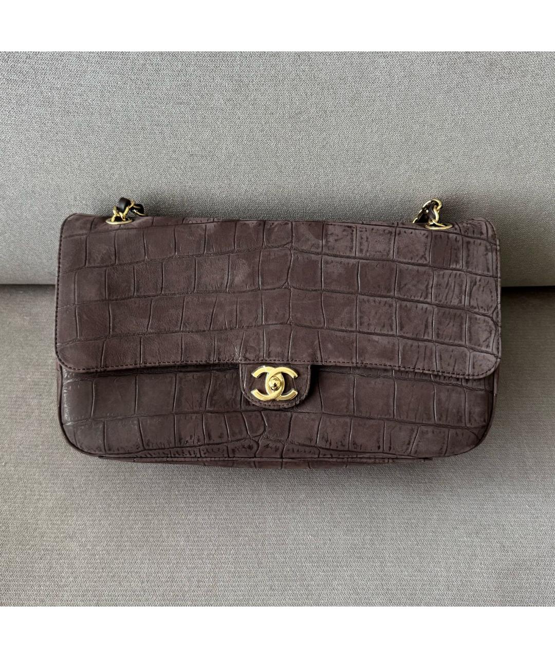 CHANEL Коричневая кожаная сумка через плечо, фото 2