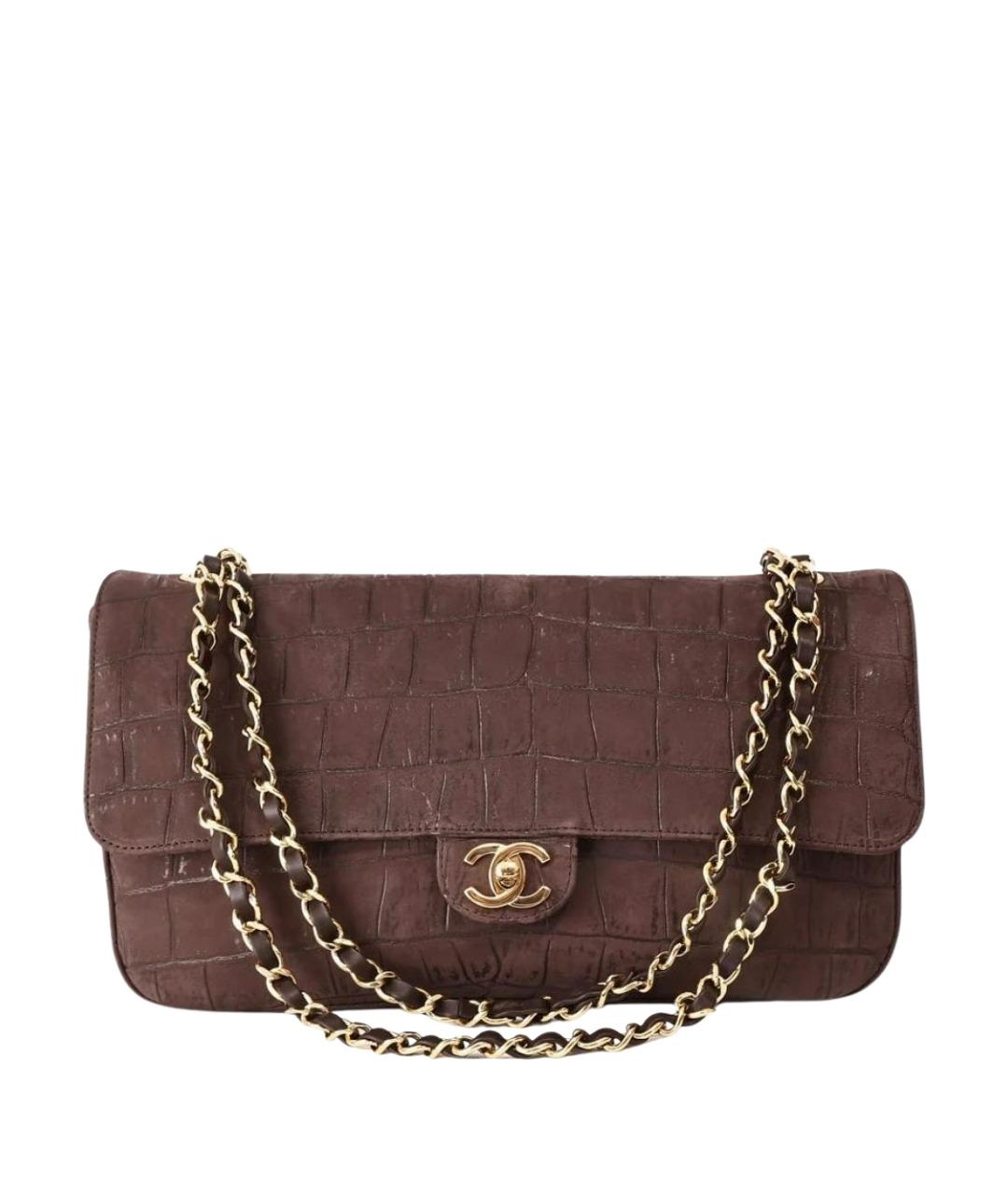 CHANEL Коричневая кожаная сумка через плечо, фото 1