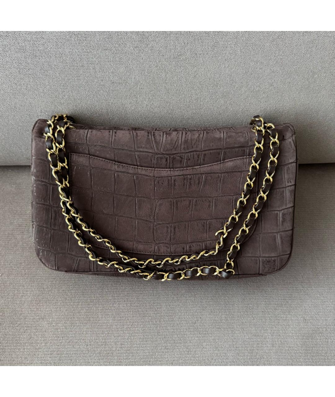 CHANEL Коричневая кожаная сумка через плечо, фото 3