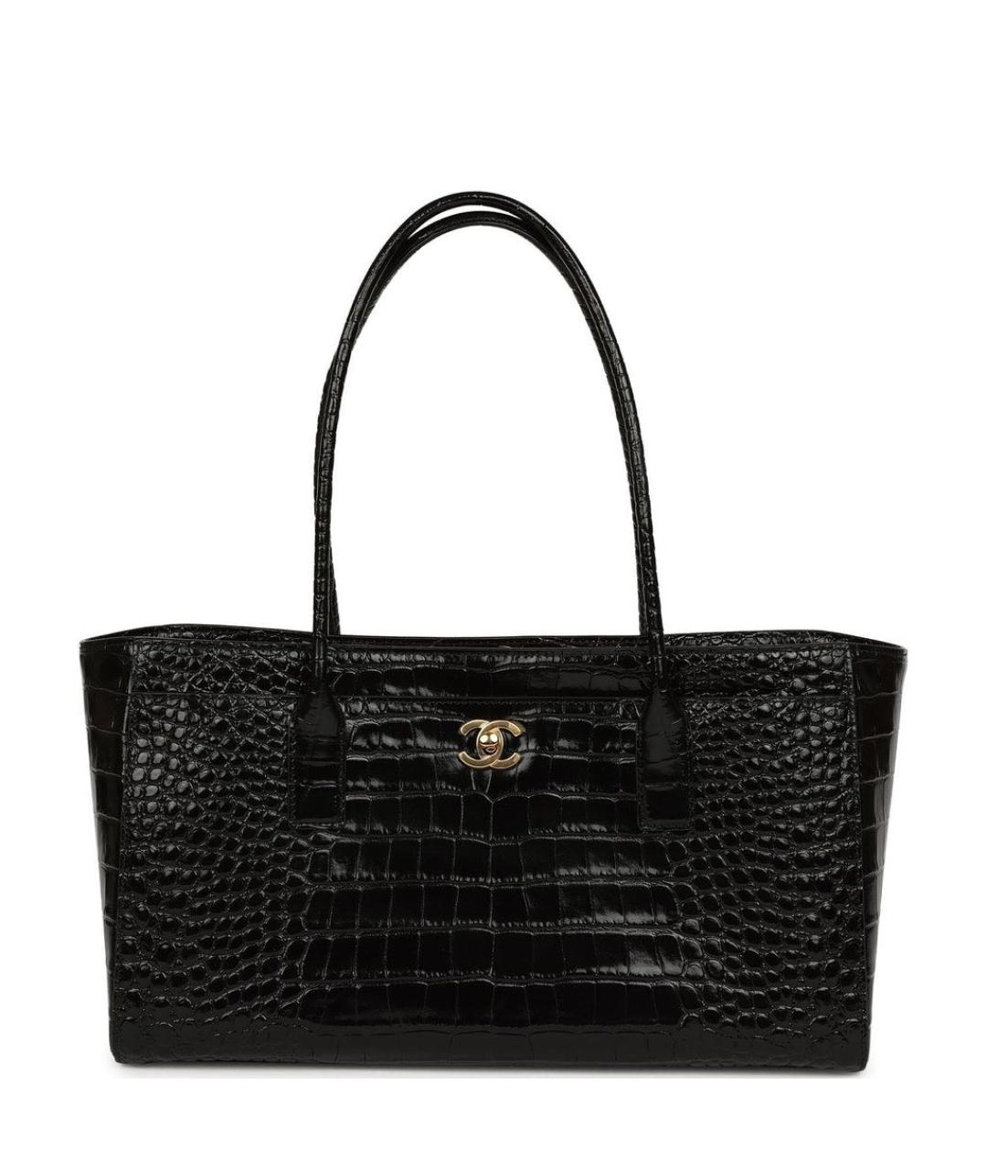 CHANEL Черная сумка тоут из лакированной кожи, фото 1