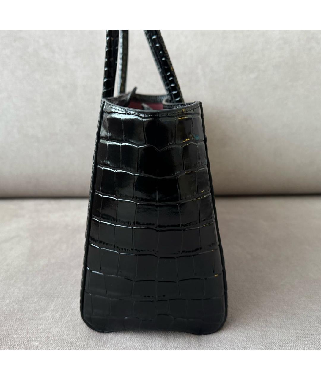 CHANEL Черная сумка тоут из лакированной кожи, фото 4