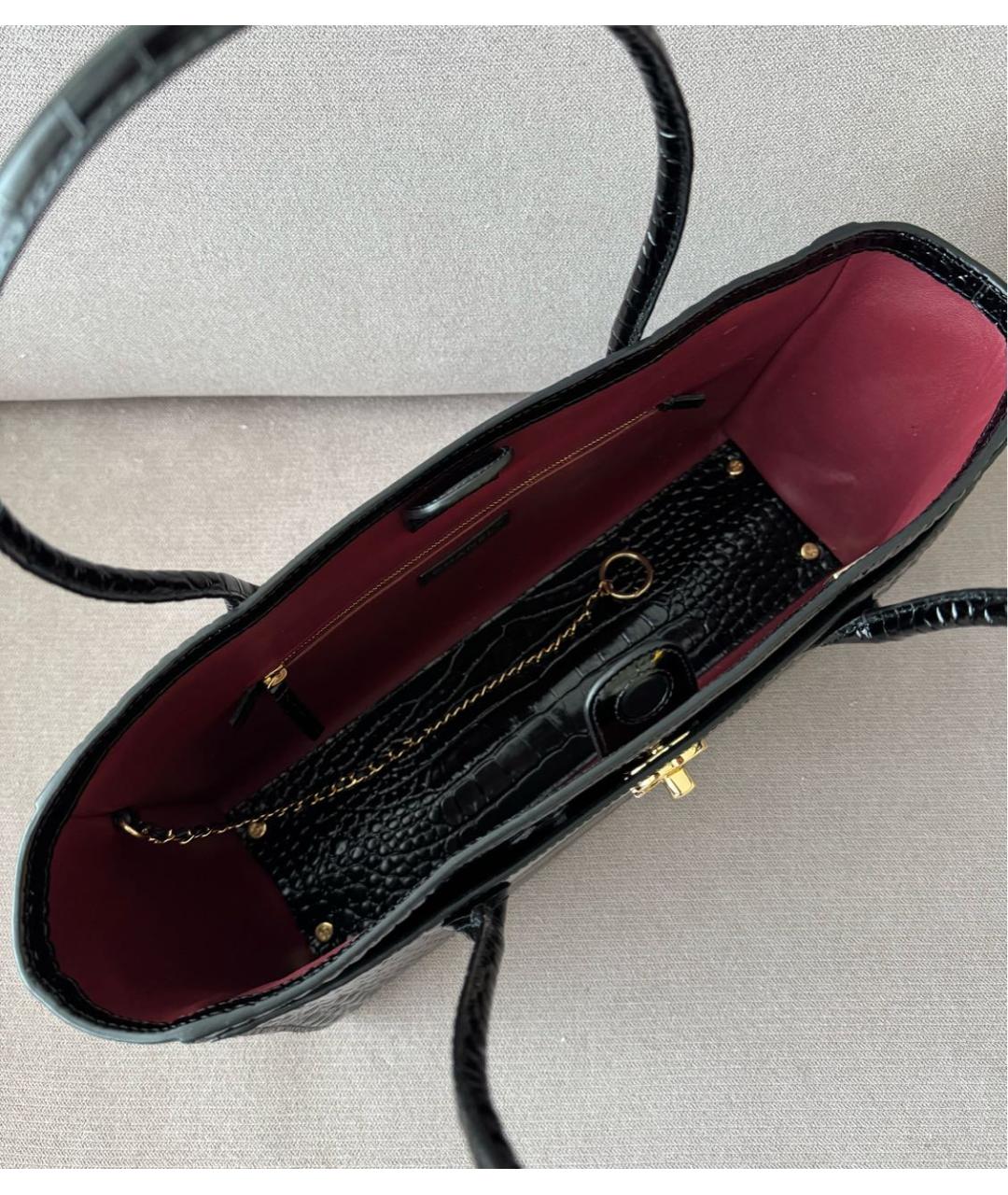 CHANEL Черная сумка тоут из лакированной кожи, фото 6